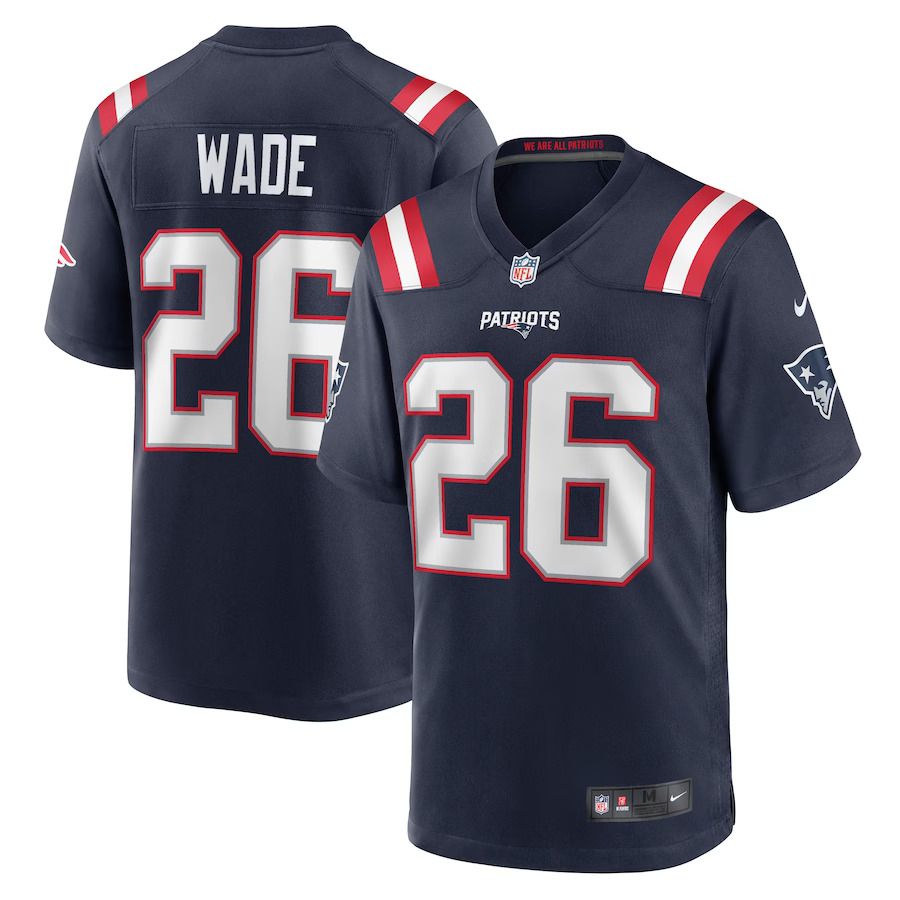 Men New England Patriots 26 Shaun Wade Nike Navy Game NFL Jersey